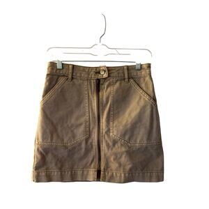 BDG Urban Outfitters Mini Skirt Jean Denim Tan Zip Up Size S